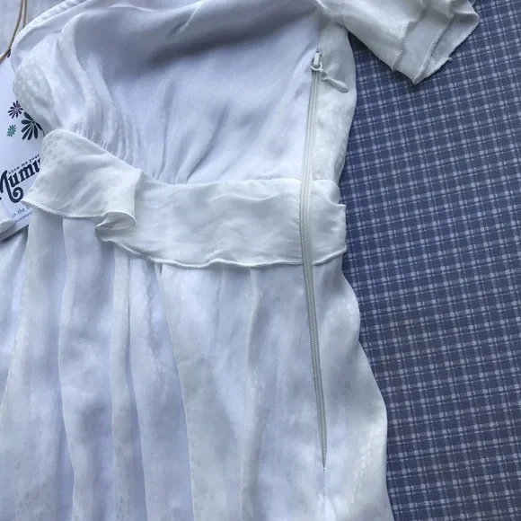 Show Me Your Mumu NWT Virginia Mini Dress White Speckle Dots Flowy - Picture 9 of 13